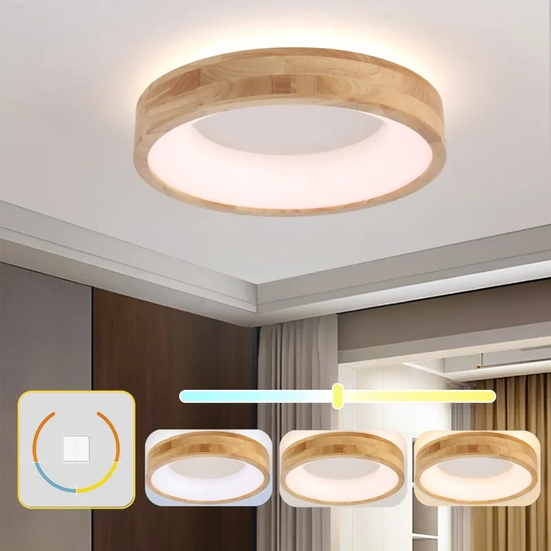 Výhodná Nabídka Brilagi - LED Stropní svítidlo FALCON WOOD LED/30W/230V 3000/4000/6000K pr. 45 cm dřevo