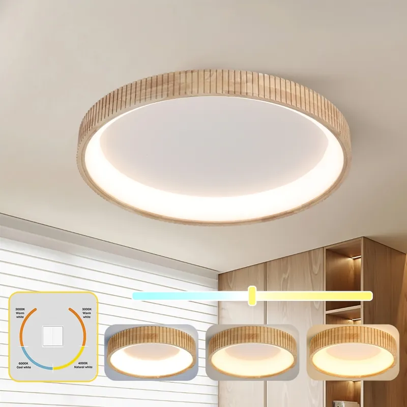 Brilagi - LED Stropní svítidlo FALCON WOOD MODERN LED/60W/230V 3000/4000/6000K pr. 80 cm dřevo Sezónní Sleva