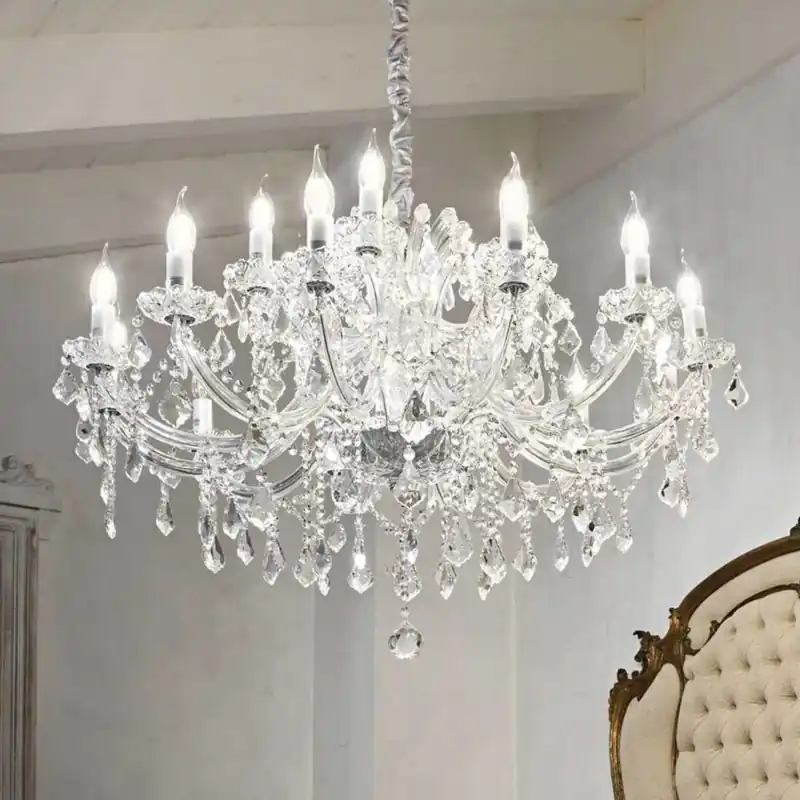 Poslední Šance Ideal Lux - Křišťálový lustr na řetězu NAPOLEON 18xE14/40W/230V pr. 96 cm lesklý chrom