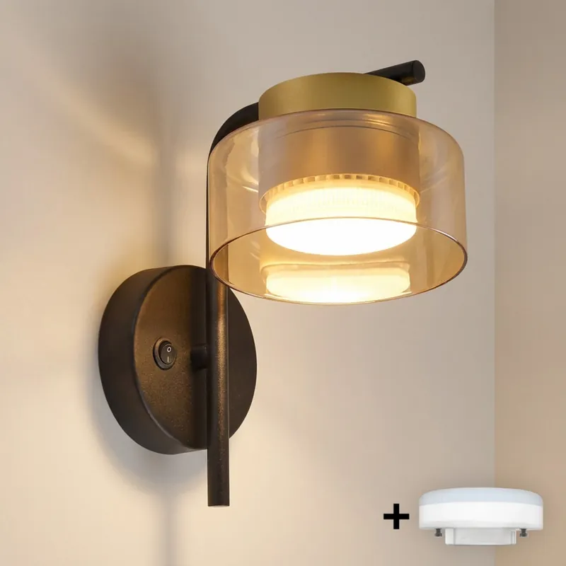 Značkový Brilagi - LED Nástěnná lampa AURA LUX 1xGX53/30W/230V černá/zlatá