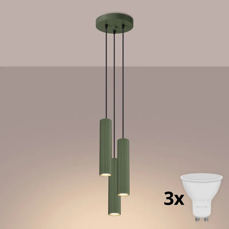Brilagi - LED Lustr na lanku CRESTO 3xGU10/10W/230V zelená Cenový Hit