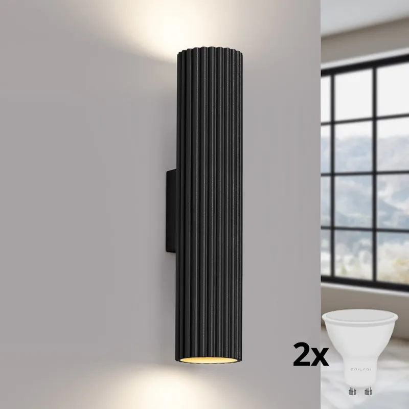 Akční Cena Brilagi - LED Nástěnné svítidlo CRESTO 2xGU10/10W/230V 30 cm černá