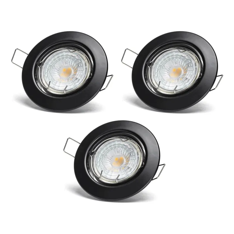 Aigostar - SADA 3x LED Podhledové svítidlo 1xGU10/4,5W/230V 6500K černá Nejlepší Cena