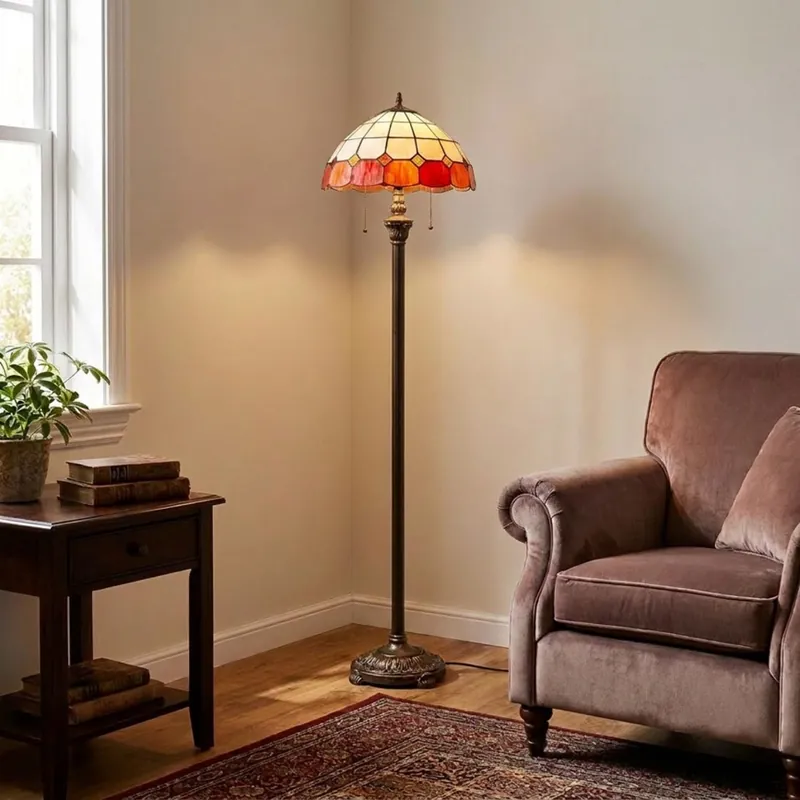 Brilagi - Tiffany vitrážová stojací lampa SIENNA 2xE27/60W/230V Levný
