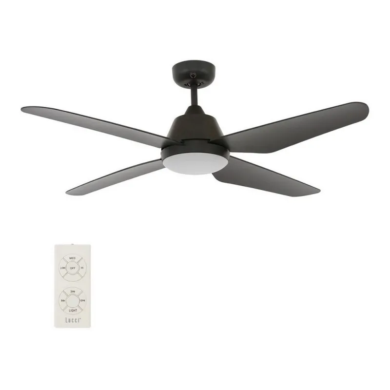 Lucci Air 212998 - LED Stropní ventilátor ARIA LED/18W/230V černá pr. 122 cm + dálkové ovládání Cenový Hit