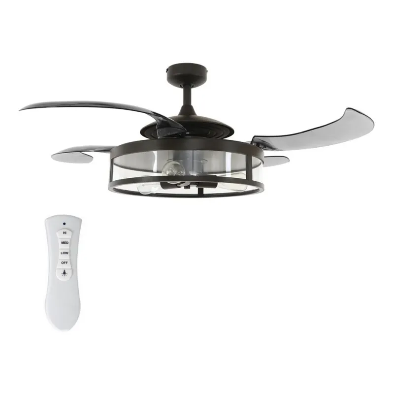 Aktuální FANAWAY 212927 - LED Stropní ventilátor CLASSIC 3xE27/4W/230V černá + dálkové ovládání
