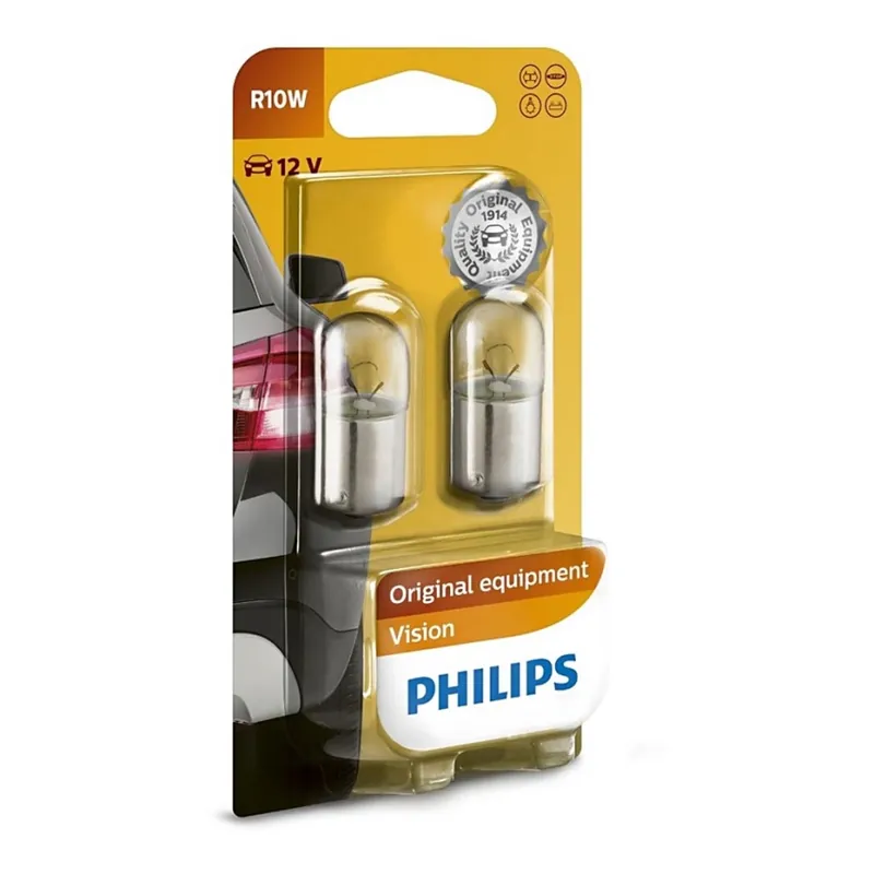 Zlevněný SADA 2x Autožárovka Philips VISION 12814B2 BA15s/10W/12V