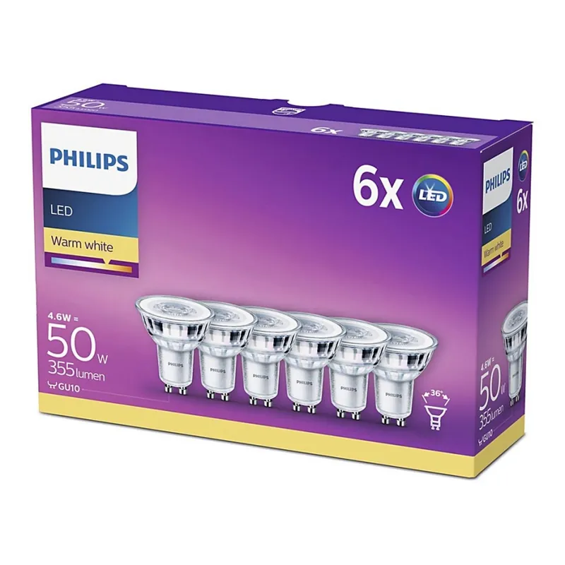 Nejlepší Volba SADA 6x LED Žárovka Philips GU10/4,6W/230V 2700K
