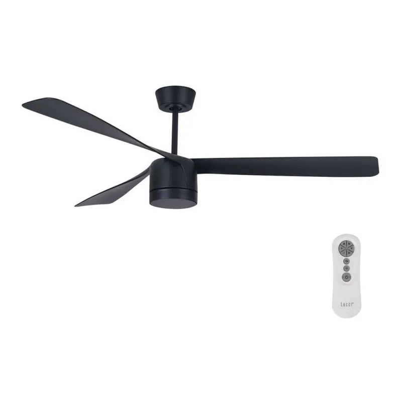 Značkový Lucci air 213281 - Stropní ventilátor PEREGRINE 1xGX53/12W/230V černá pr. 142 cm + dálkové ovládání