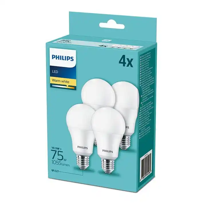 SADA 4xLED Žárovka Philips A60 E27/10,5W/230V 2700K Cenová Bomba