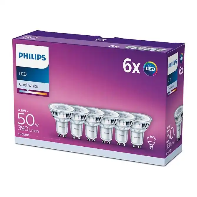 Nízká Cena SADA 6x LED Žárovka Philips GU10/4,6W/230V 4000K