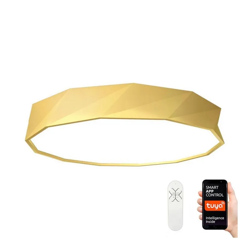 Immax NEO 07132-G80 - LED SMART Stmívatelné stropní svítidlo DIAMANTE LED/60W/230V zlatá 80 cm Tuya ZigBee + dálkové ovládání Originální