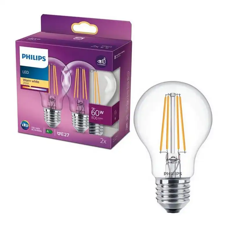 Značkový SADA 2x LED Žárovka VINTAGE Philips E27/7W/230V 2700K