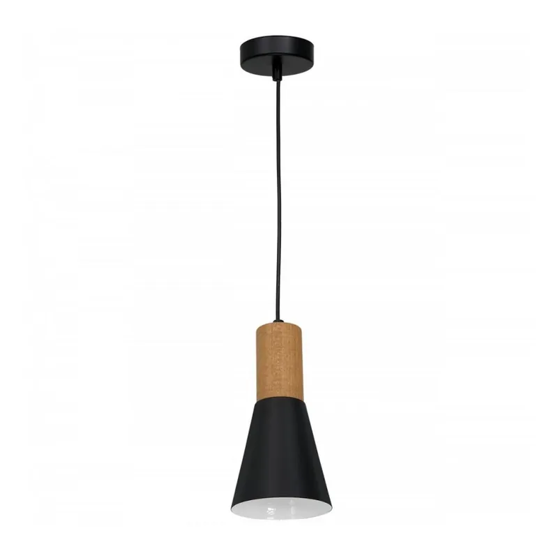 Lustr na lanku EDMON 1xE27/60W/230V buk/černá Expresní Doručení