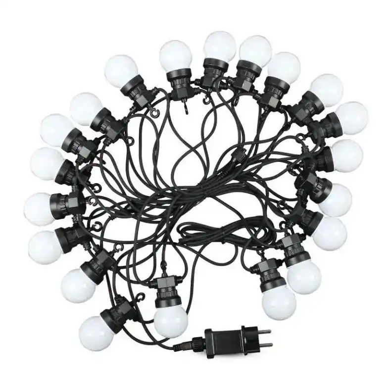 LED Venkovní řetěz STRING 10m 20xLED/0,5W/24/230V 3000K IP44 Top Prodej