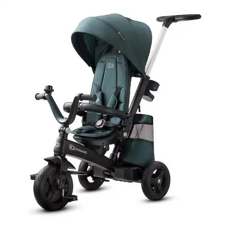 KINDERKRAFT - Dětská tříkolka 5v1 EASYTWIST zelená/černá Akční Nabídka