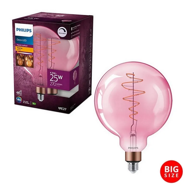 LED Stmívatelná žárovka Philips DECO G200 E27/4,5W/230V 1800K Aktuální