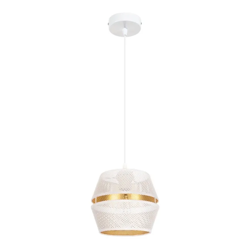 Lustr na lanku PARIS 1xE27/60W/230V bílá/zlatá Cenově Výhodný