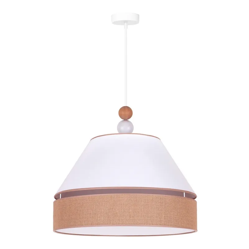 Časově Omezené Duolla - Lustr na lanku AVIGNON 1xE27/15W/230V pr. 50 cm bílá/hnědá
