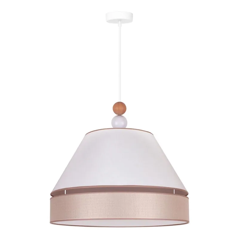 Časově Omezené Duolla - Lustr na lanku AVIGNON 1xE27/15W/230V pr. 50 cm bílá/béžová
