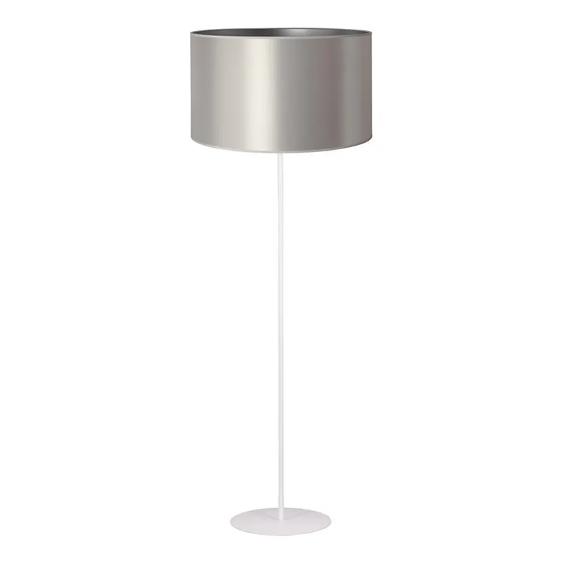 Značkový Duolla - Stojací lampa CANNES 1xE27/15W/230V pr. 45 cm stříbrná/bílá
