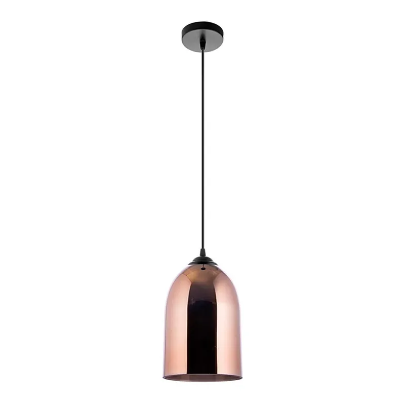 Lustr na lanku 1xE27/60W/230V pr. 17 cm měděná Nová Kolekce