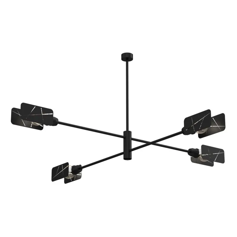 Sezónní Sleva Lustr na tyči ASTRA 4xE27/60W/230V černá