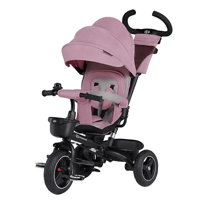 Značkový KINDERKRAFT - Dětská tříkolka 5v1 SPINSTEP růžová