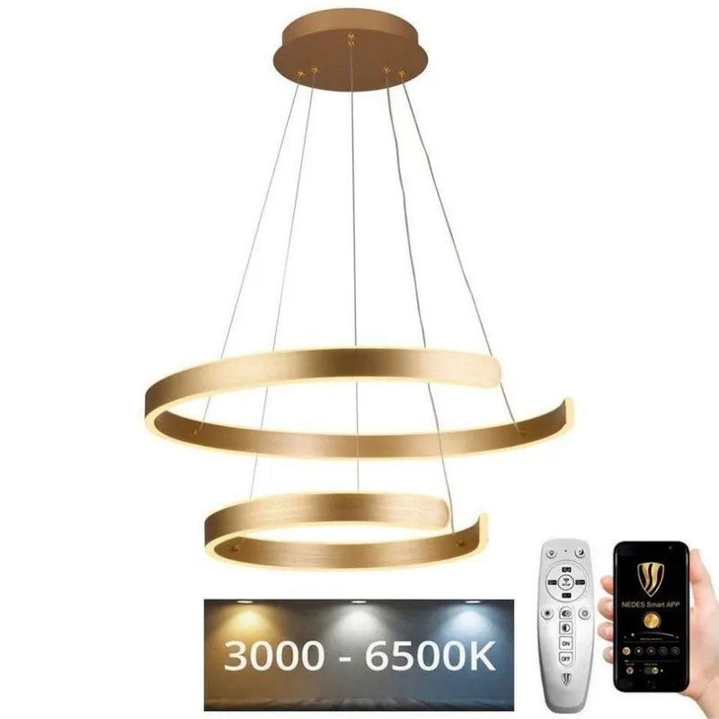 Top Prodej LED Stmívatelný lustr na lanku LED/120W/230V 3000-6500K pr. 60 cm + dálkové ovládání