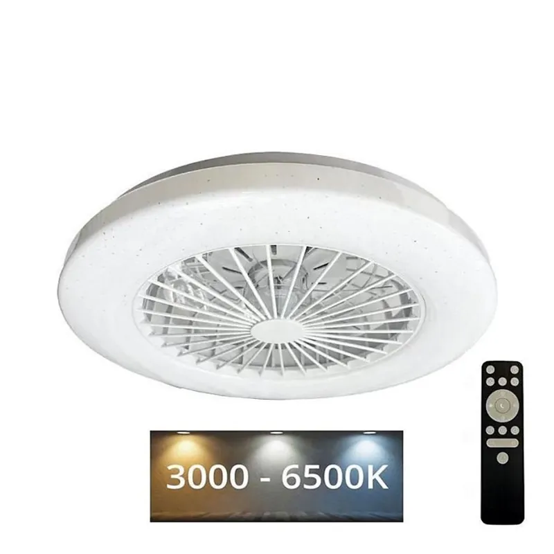 LED Stmívatelné stropní svítidlo s ventilátorem STAR LED/48W/230V 3000-6500K + dálkové ovládání Výprodej