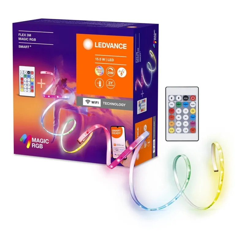 Akční Nabídka Ledvance - LED RGB Stmívatelný pásek SMART+ MAGIC FLEX 3m LED/15,5W/230V Wi-Fi + dálkové ovládání