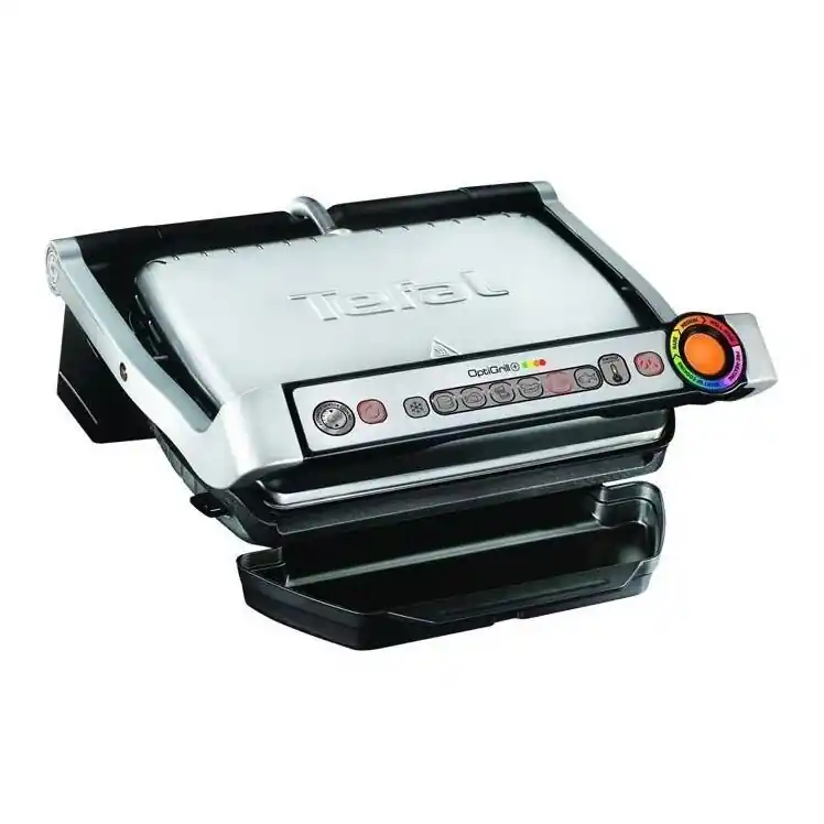 Tefal - Kontaktní gril OPTIGRILL+ INOX WAFFLES 2000W/230V černá/chrom Zlevněný
