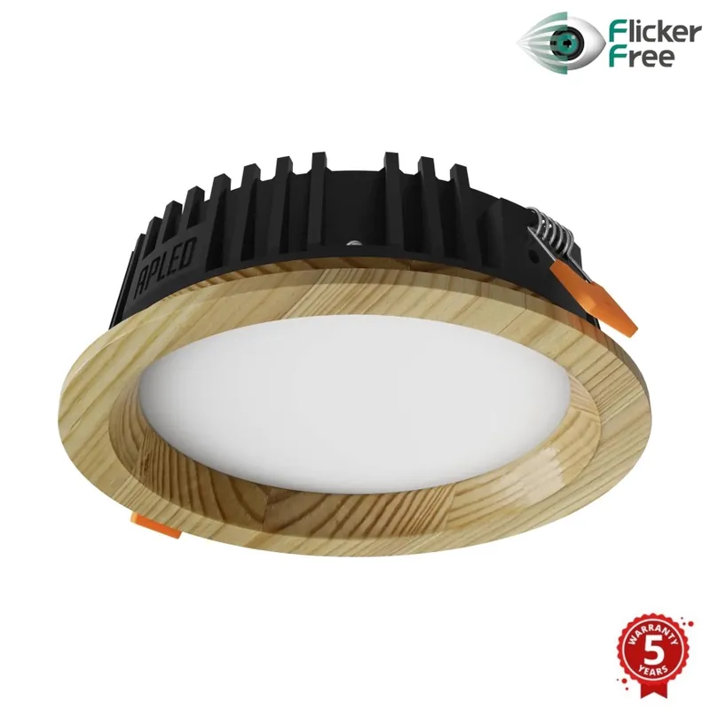 APLED - LED Podhledové svítidlo RONDO WOODLINE LED/6W/230V 4000K pr. 15 cm borovice masiv Hit Sezóny