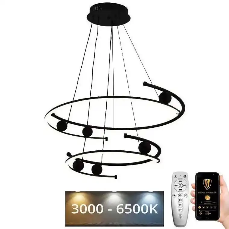 LED Stmívatelný lustr na lanku LED/80W/230V 3000-6500K pr. 60 cm + dálkové ovládání Novinka