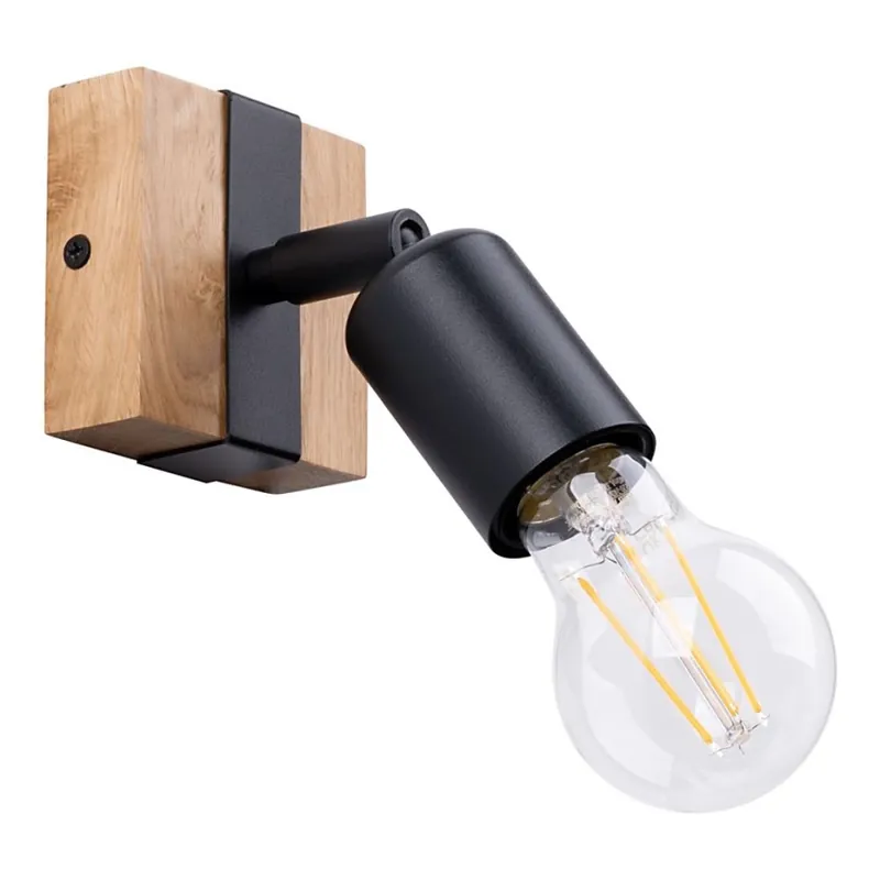 Vysoce Kvalitní Bodové svítidlo ZUCA 1xE27/15W/230V černá/dub