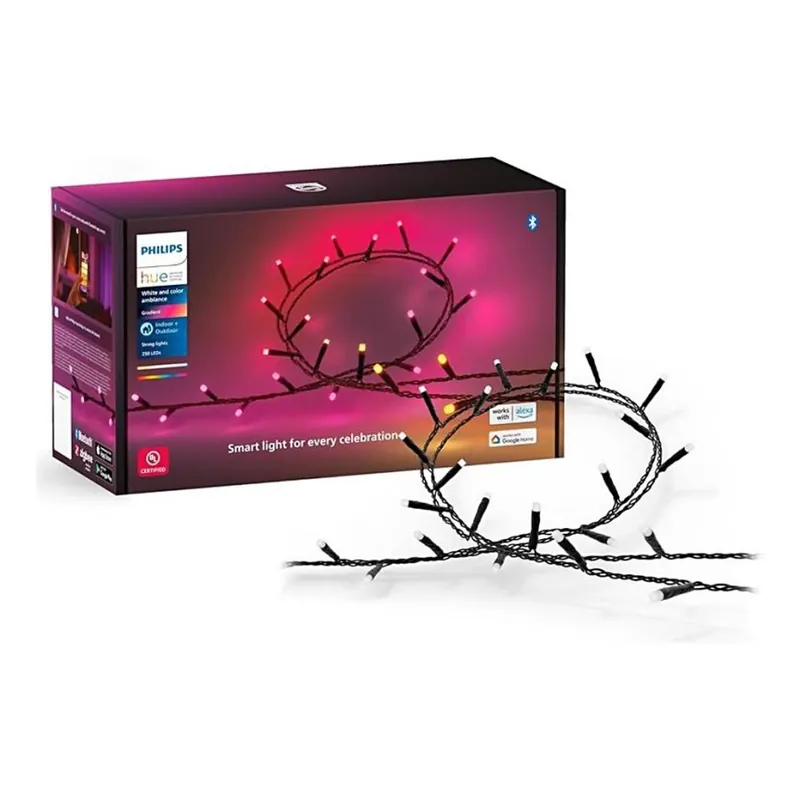 Akční Nabídka Philips - LED RGBW Stmívatelný venkovní řetěz HUE WHITE AND COLOR AMBIANCE 250xLED 24,4 m 2000-6500K IP54
