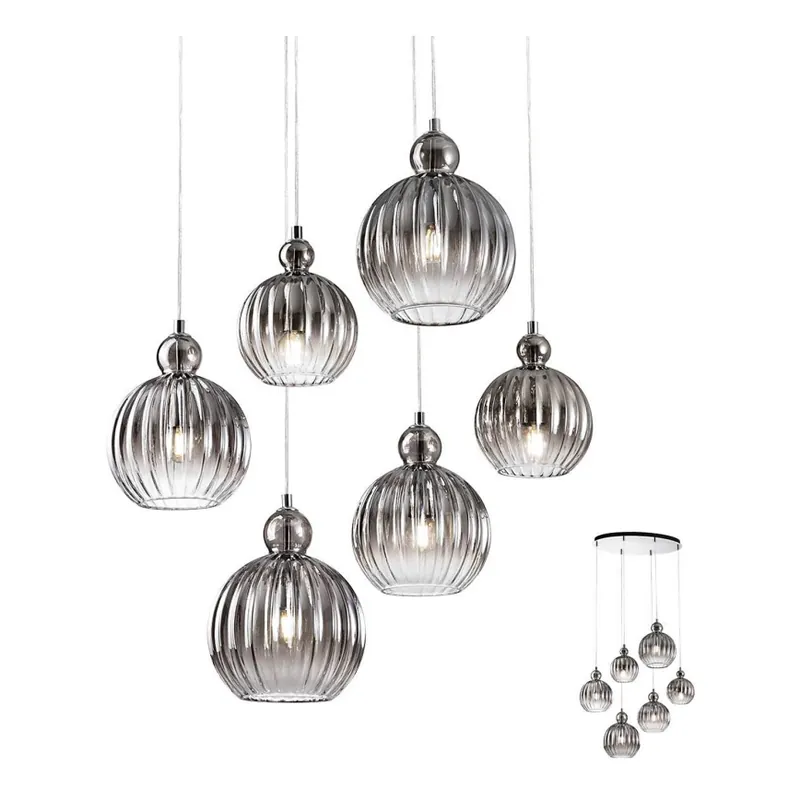 Odeslání Ihned Redo 01-2069 - Lustr na lanku PLUMEN 6xE14/42W/230V šedá