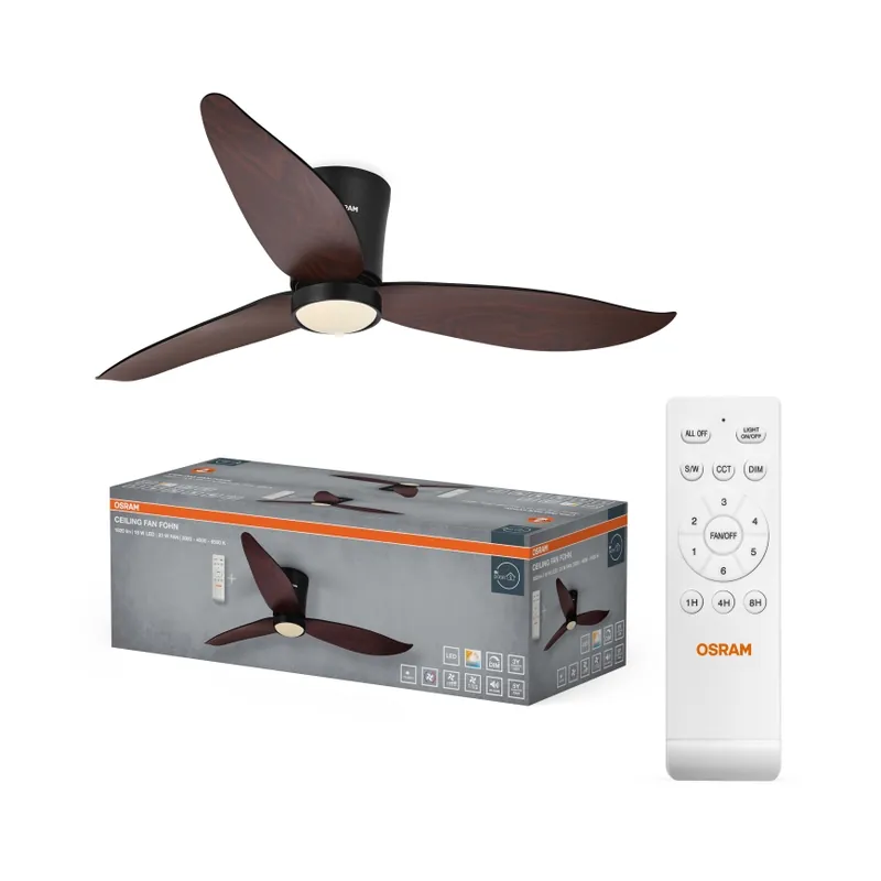 Super Cena Osram - LED Stmívatelný stropní ventilátor FOHN LED/18W/230V 3000/4000/6500K + dálkové ovládání