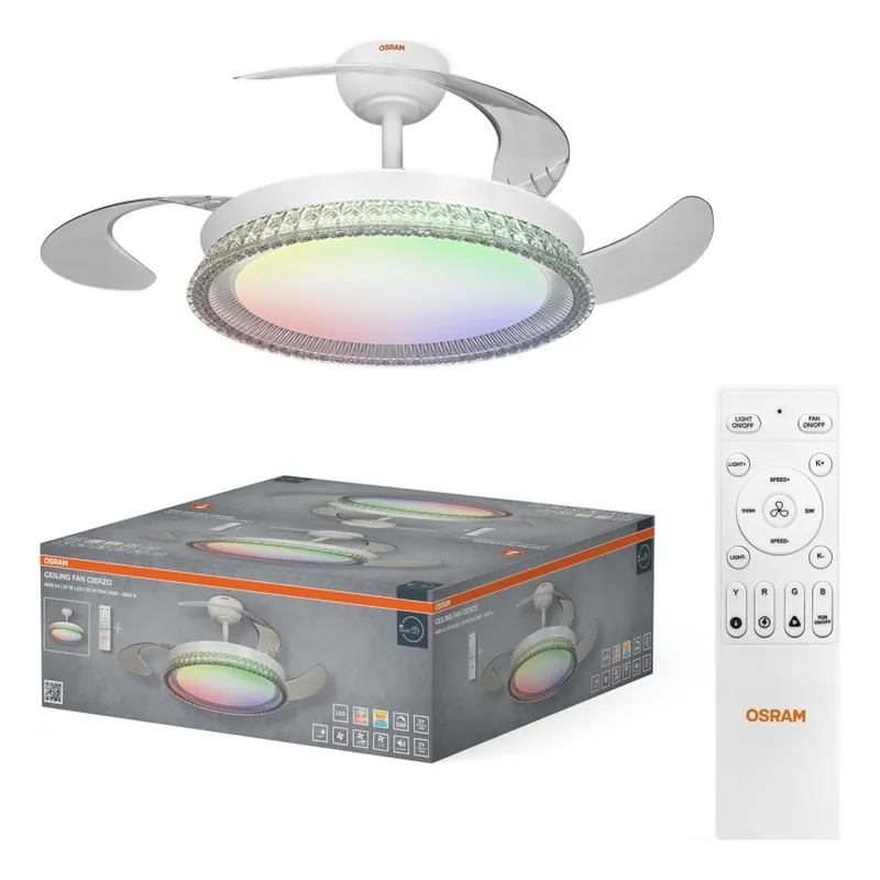 Osram - LED RGB Stmívatelné stropní svítidlo s ventilátorem CIERZO LED/35W/230V 3000-6500K + dálkové ovládání Akční Nabídka