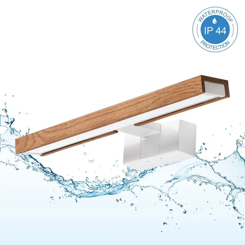 Cenový Hit Brilagi - LED Koupelnové osvětlení zrcadla 3v1 WOODY MIRROR LED/8W/230V 40 cm IP44 bílá/dub třešeň