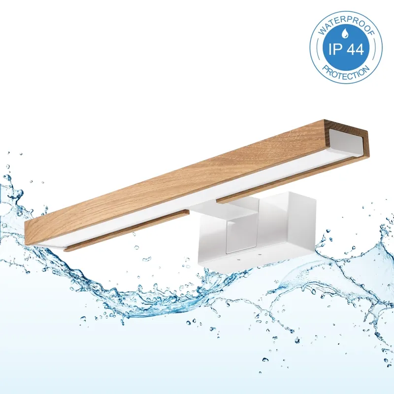 Akce Brilagi - LED Koupelnové osvětlení zrcadla 3v1 WOODY MIRROR LED/8W/230V 40 cm IP44 bílá/dub