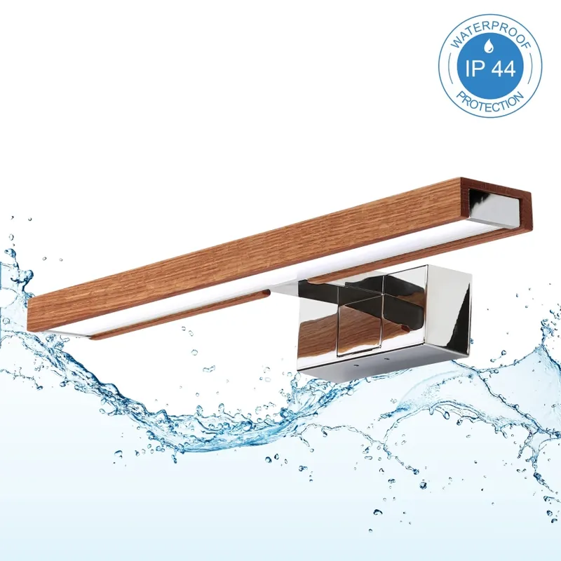 Brilagi - LED Koupelnové osvětlení zrcadla 3v1 WOODY MIRROR LED/8W/230V 40 cm IP44 lesklý chrom/dub třešeň Aktuální