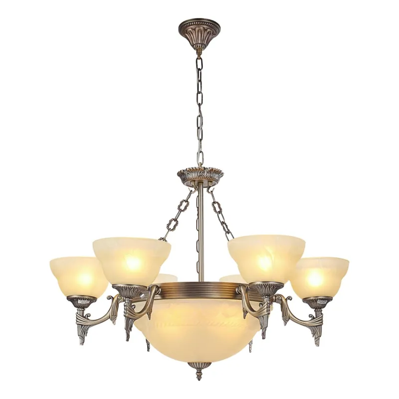Brilagi - Lustr na řetězu DAHLIA 9xE27/40W/230V pr. 74 cm mosaz Cenový Hit