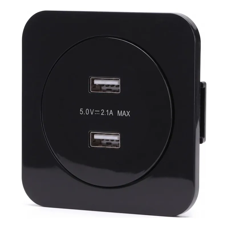 Aigostar - USB napájecí zásuvka s rámečkem 2x USB-A černá Poslední Šance