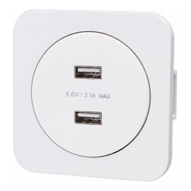 Aigostar - USB napájecí zásuvka s rámečkem 2x USB-A bílá Hit Sezóny