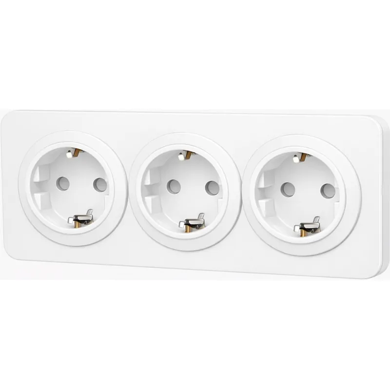 Aigostar - Domovní zásuvka s rámečkem 3Z SCHUKO 250V/16A bílá Cenová Bomba