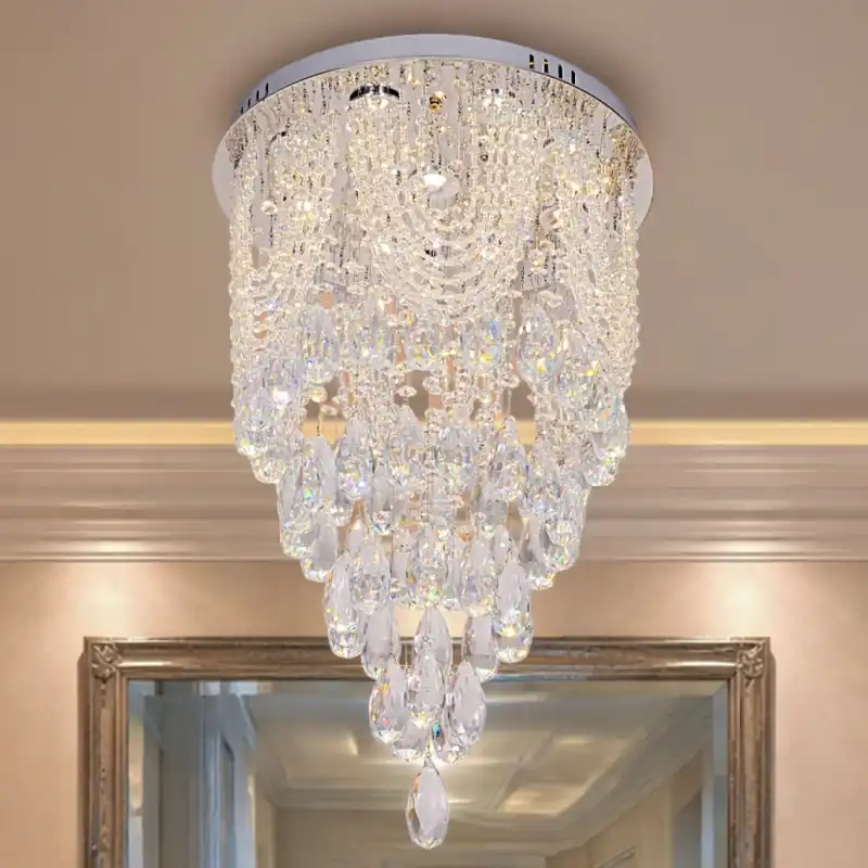 LED Křišťálové stropní svítidlo MAJURO LED/30W/230V pr. 40 cm lesklý chrom + dálkové ovládání Oblíbený