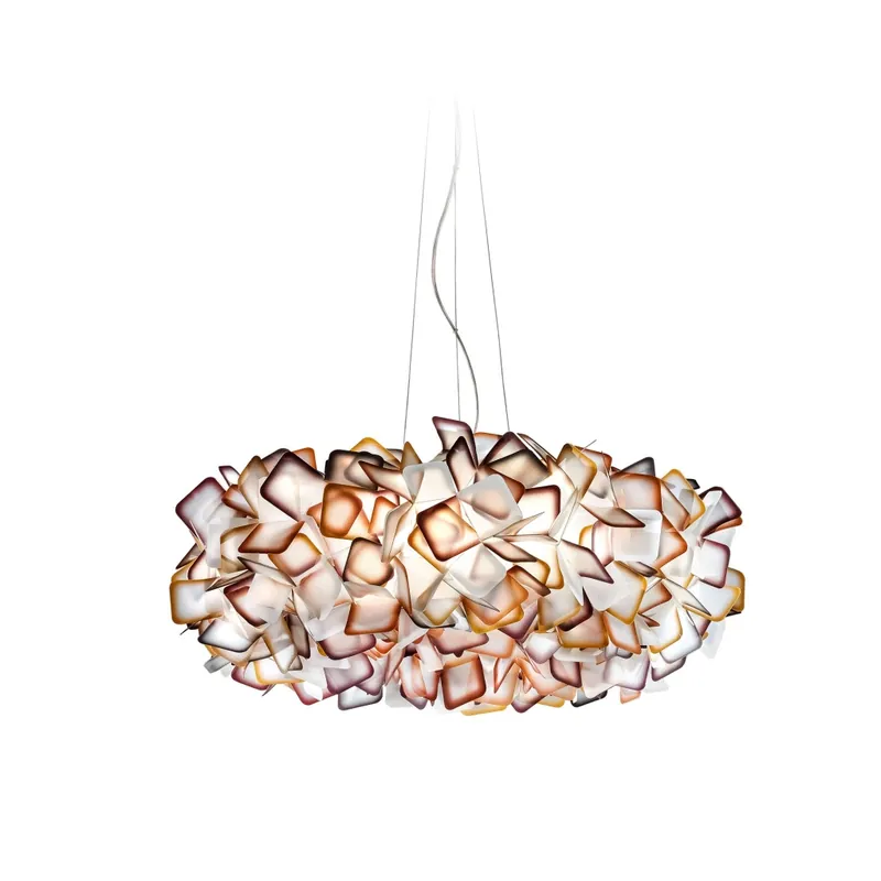 Cenová Bomba Slamp Clizia large, závěsné designové svítidlo z Opalflexu s oranžovým okrajem, 4x12W E27, prům. 78cm