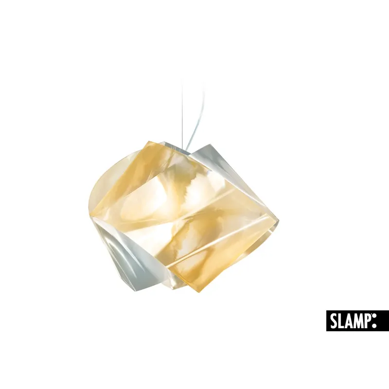 Slamp Gemmy prisma color, závěsné svítidlo z lentiflexu, zlatá, 1x24W (úsporné), šířka 42cm Akce