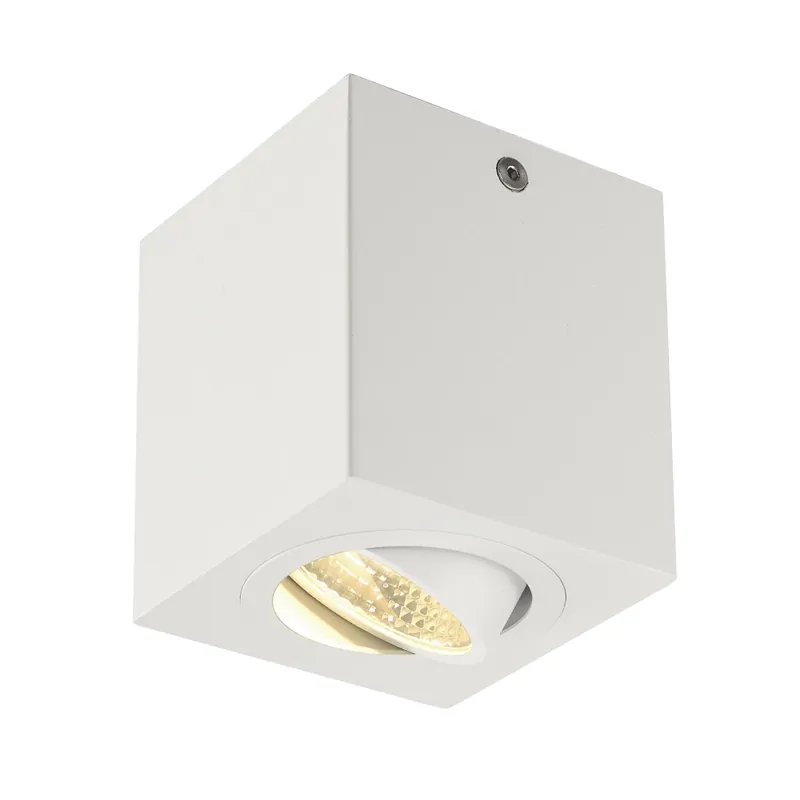 SLV Triledo, hranaté stropní svítidlo s nastavitelným reflektorem, 8,2W LED 3000K, bílá, výška 9,5cm Nejprodávanější